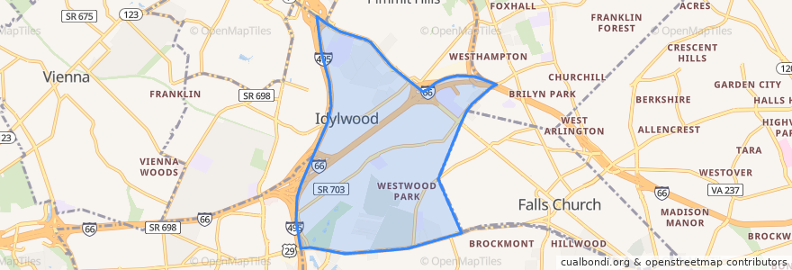 Mapa de ubicacion de Idylwood.