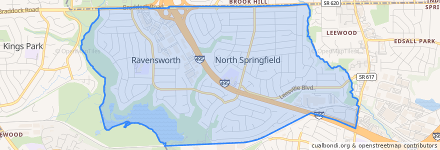 Mapa de ubicacion de North Springfield.