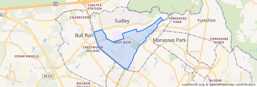 Mapa de ubicacion de West Gate.