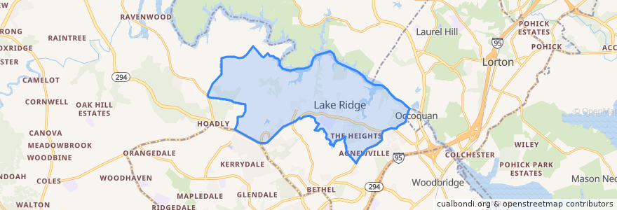 Mapa de ubicacion de Lake Ridge.