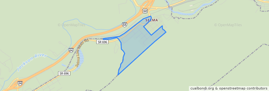 Mapa de ubicacion de Selma.