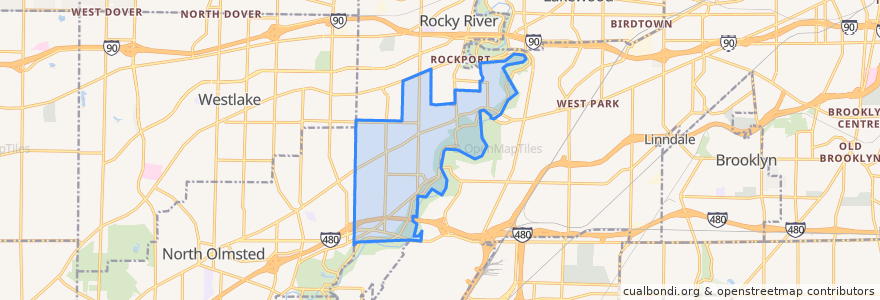 Mapa de ubicacion de Fairview Park.