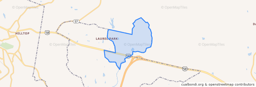 Mapa de ubicacion de Laurel Park.