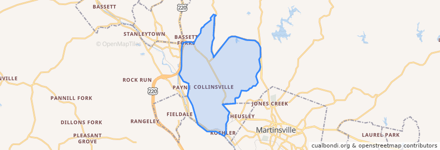 Mapa de ubicacion de Collinsville.