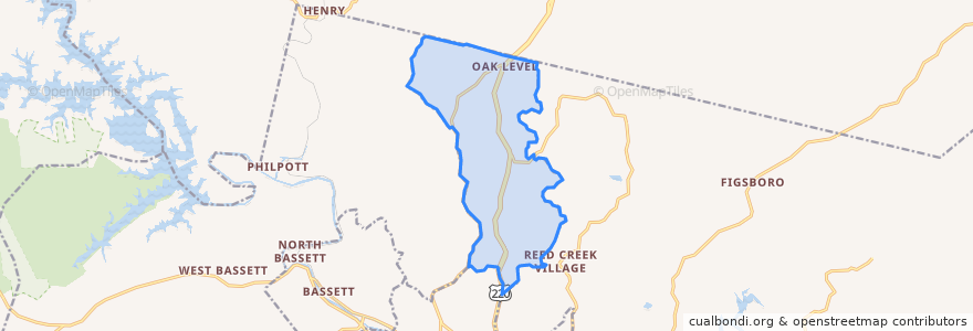 Mapa de ubicacion de Oak Level.