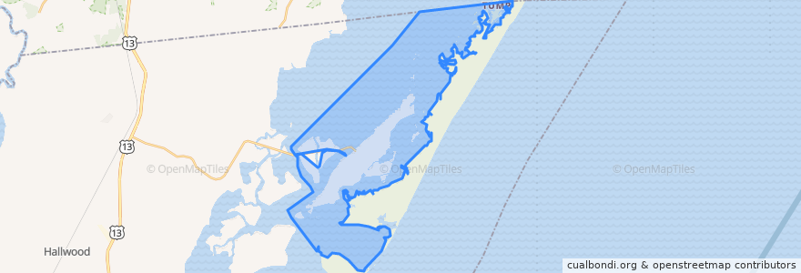 Mapa de ubicacion de Chincoteague.