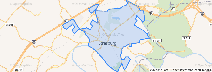 Mapa de ubicacion de Strasburg.