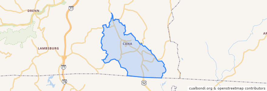 Mapa de ubicacion de Cana.