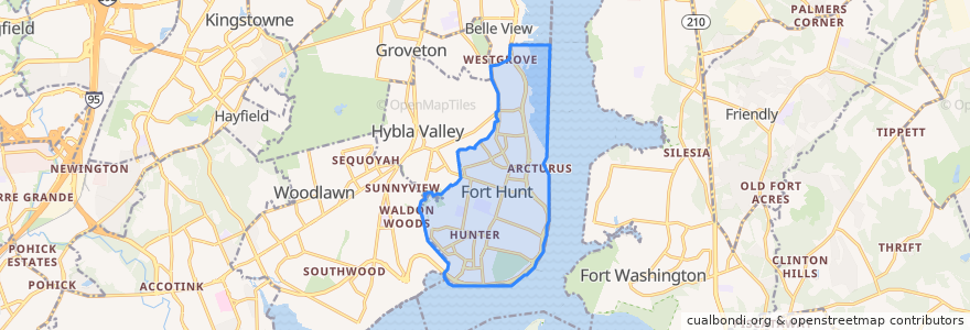 Mapa de ubicacion de Fort Hunt.