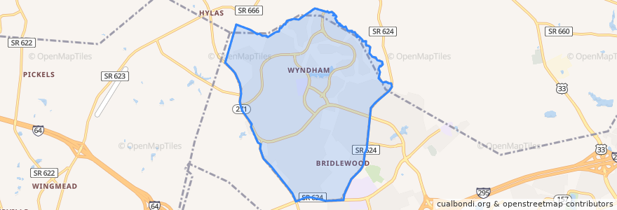 Mapa de ubicacion de Wyndham.