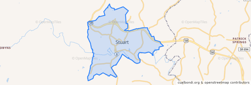 Mapa de ubicacion de Stuart.