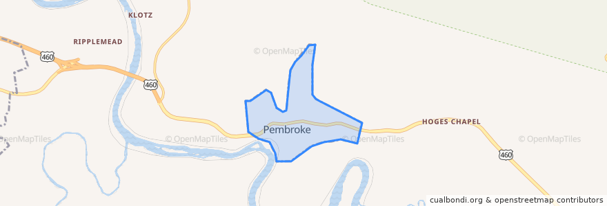 Mapa de ubicacion de Pembroke.