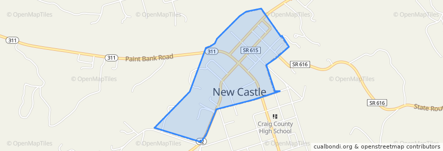 Mapa de ubicacion de New Castle.