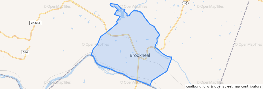 Mapa de ubicacion de Brookneal.