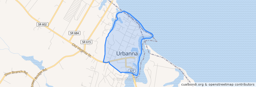 Mapa de ubicacion de Urbanna.