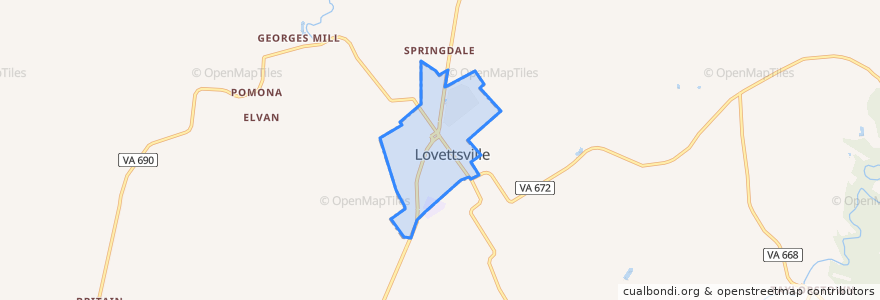 Mapa de ubicacion de Lovettsville.