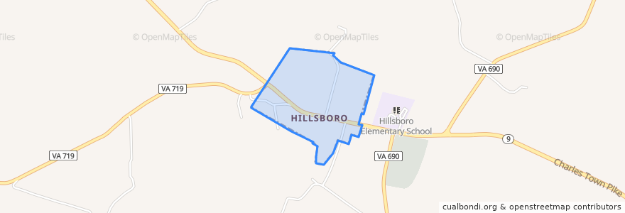 Mapa de ubicacion de Hillsboro.