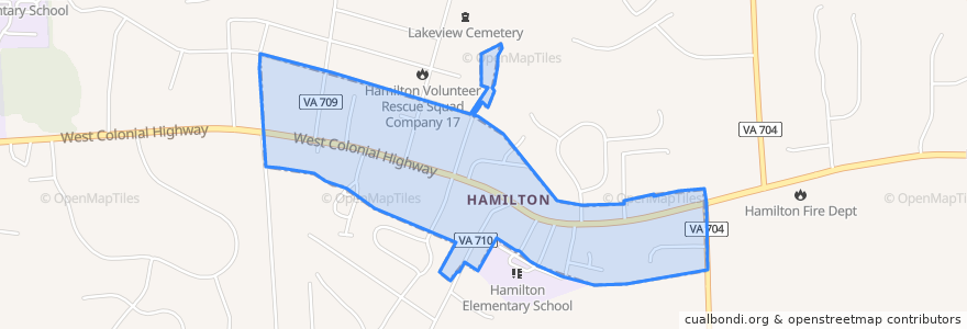 Mapa de ubicacion de Hamilton.