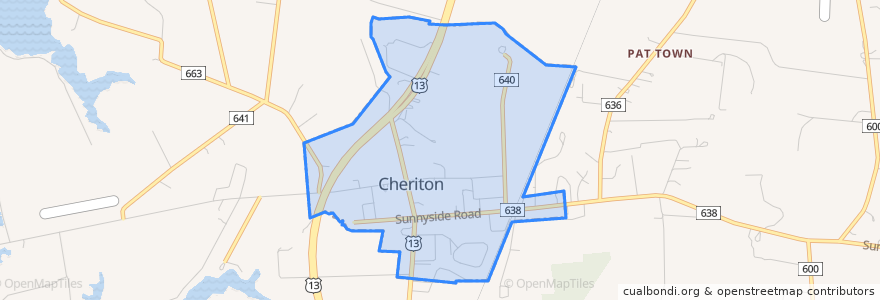 Mapa de ubicacion de Cheriton.