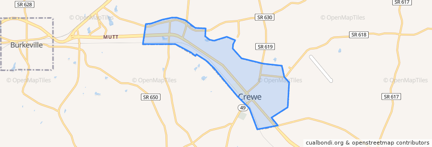 Mapa de ubicacion de Crewe.