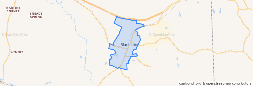 Mapa de ubicacion de Blackstone.