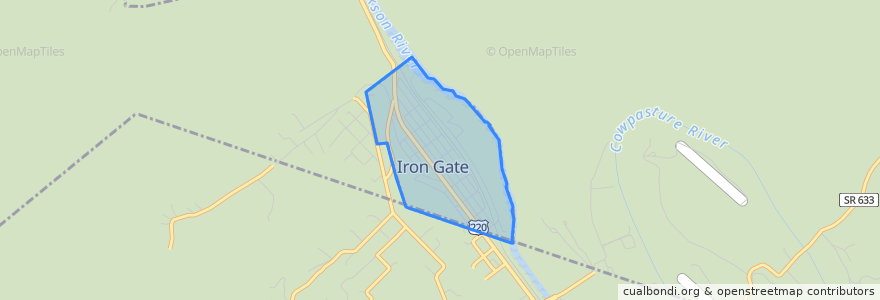 Mapa de ubicacion de Iron Gate.