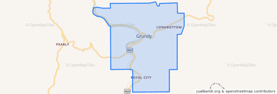 Mapa de ubicacion de Grundy.