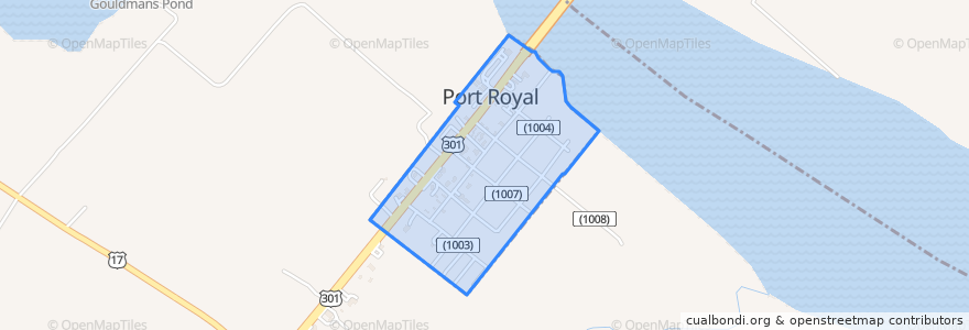 Mapa de ubicacion de Port Royal.