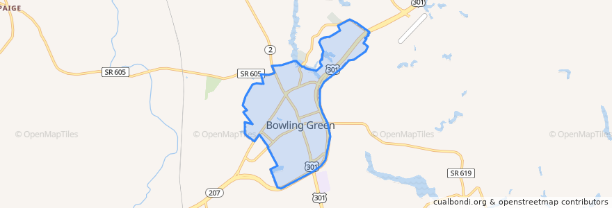 Mapa de ubicacion de Bowling Green.