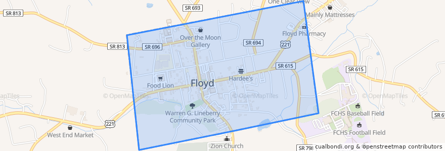 Mapa de ubicacion de Floyd.