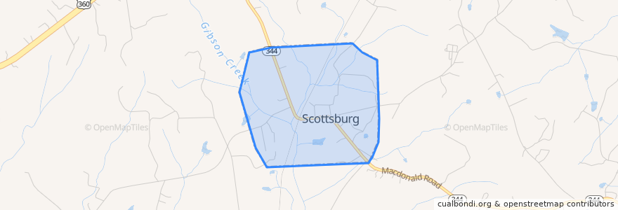 Mapa de ubicacion de Scottsburg.