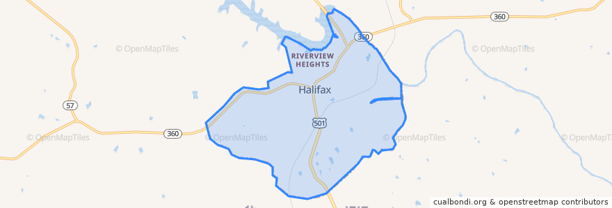 Mapa de ubicacion de Halifax.