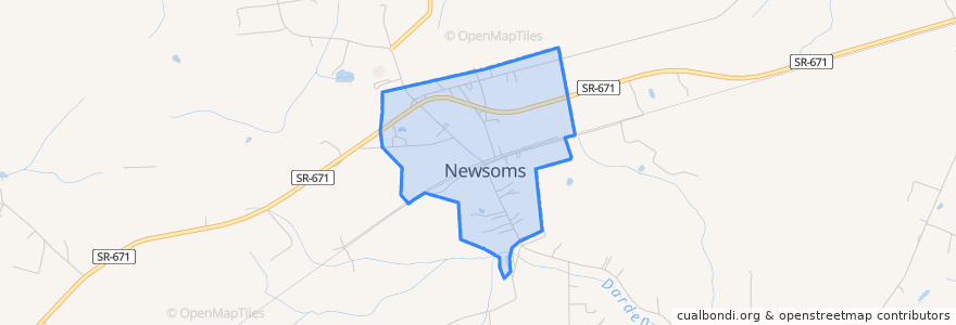 Mapa de ubicacion de Newsoms.