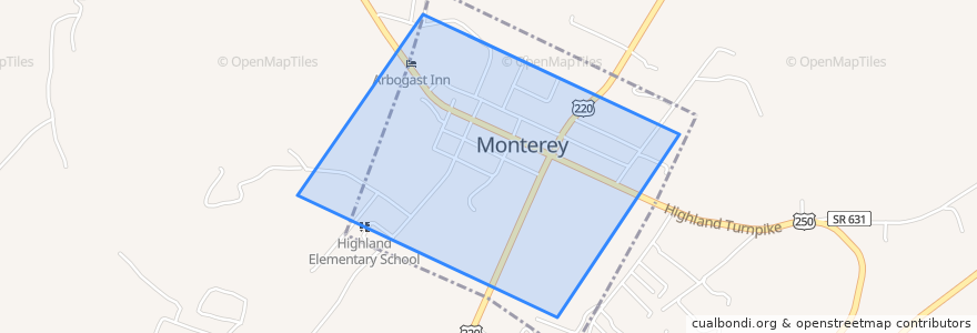 Mapa de ubicacion de Monterey.