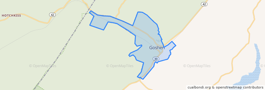 Mapa de ubicacion de Goshen.