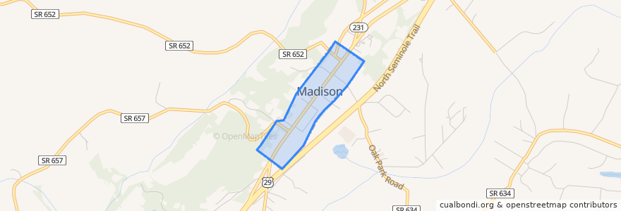 Mapa de ubicacion de Madison.
