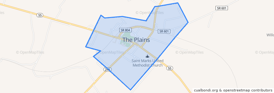 Mapa de ubicacion de The Plains.
