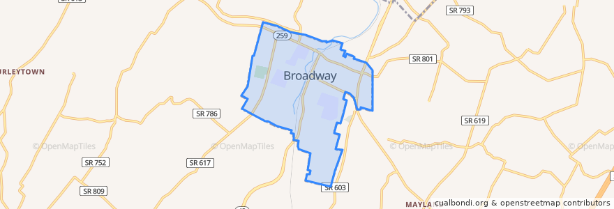 Mapa de ubicacion de Broadway.