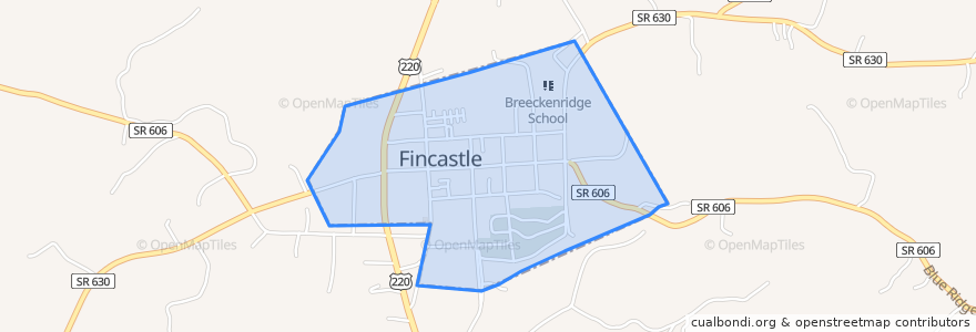 Mapa de ubicacion de Fincastle.