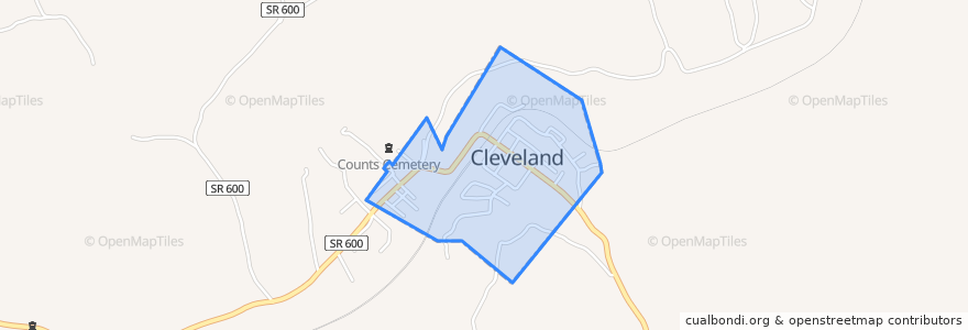 Mapa de ubicacion de Cleveland.