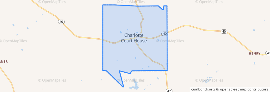 Mapa de ubicacion de Charlotte Court House.