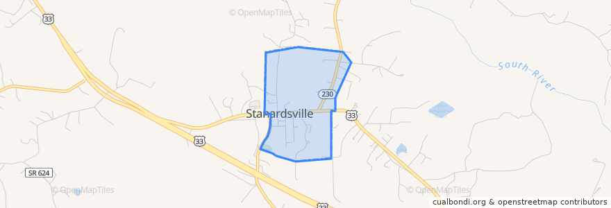 Mapa de ubicacion de Stanardsville.