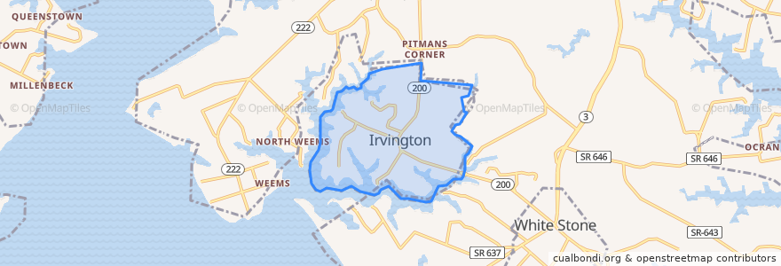 Mapa de ubicacion de Irvington.