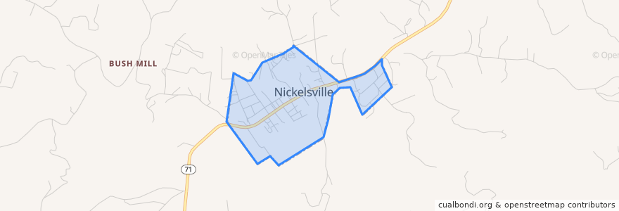 Mapa de ubicacion de Nickelsville.