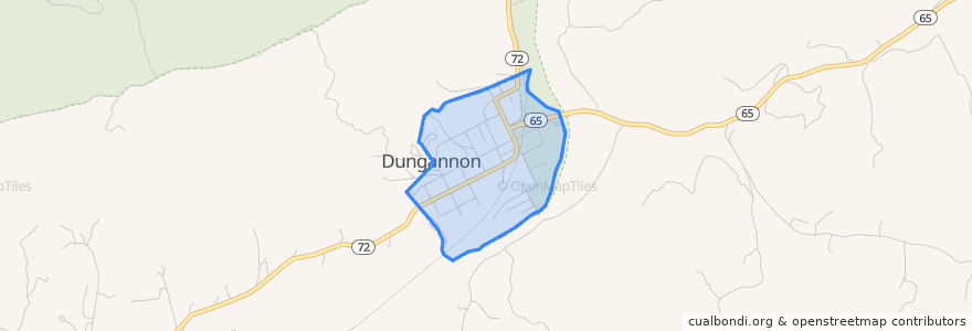 Mapa de ubicacion de Dungannon.