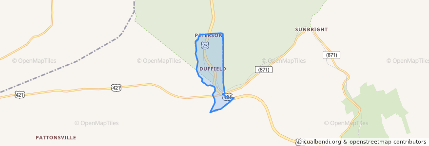 Mapa de ubicacion de Duffield.