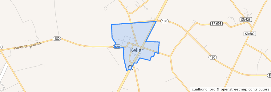 Mapa de ubicacion de Keller.