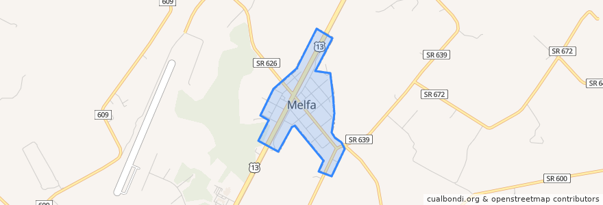 Mapa de ubicacion de Melfa.