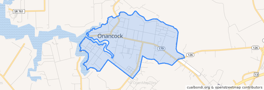 Mapa de ubicacion de Onancock.