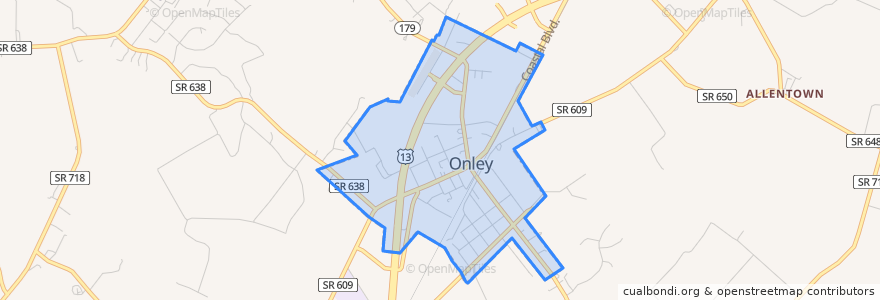 Mapa de ubicacion de Onley.